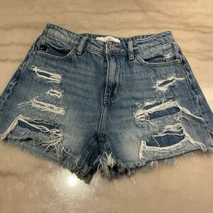 Distressed Denim kan can women Shorts